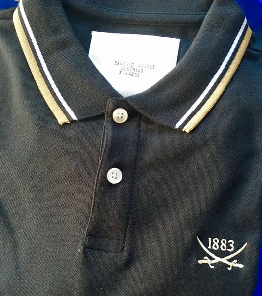Image of Short Sleeved Polo Black and Gold (Free UK postage)