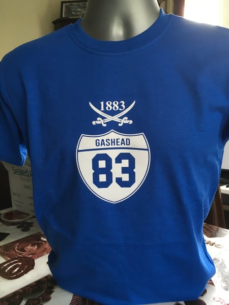 Image of Blue Gashead 1883 Shield T Shirt (Free UK postage)