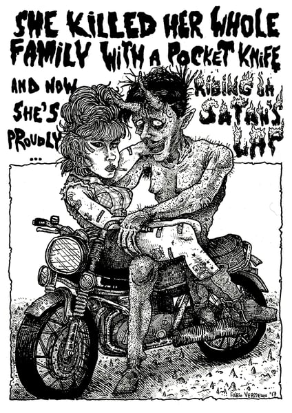 Image of "Riding on Satan's Lap" Art Print