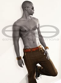 Image 1 of EXPRESSION 06 EVOLUTION - (MEN) SIDE ZIPPER MID BLUE DENIM JEAN / RELAX SLIM FIT