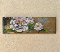 Image 4 of  Original Painting. Mixed Media on Canvas “Gold & Blossoms"  by Sheila Cameron copy