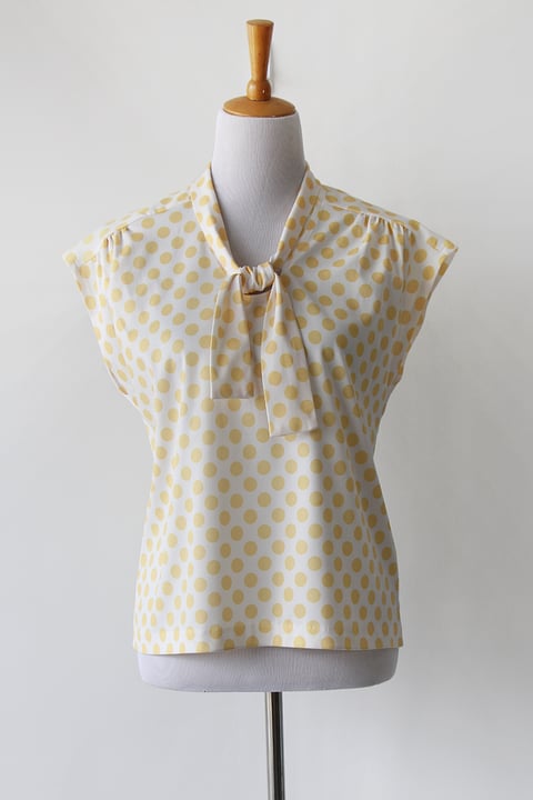 Image of SOLD Yellow Polka Dot Blouse