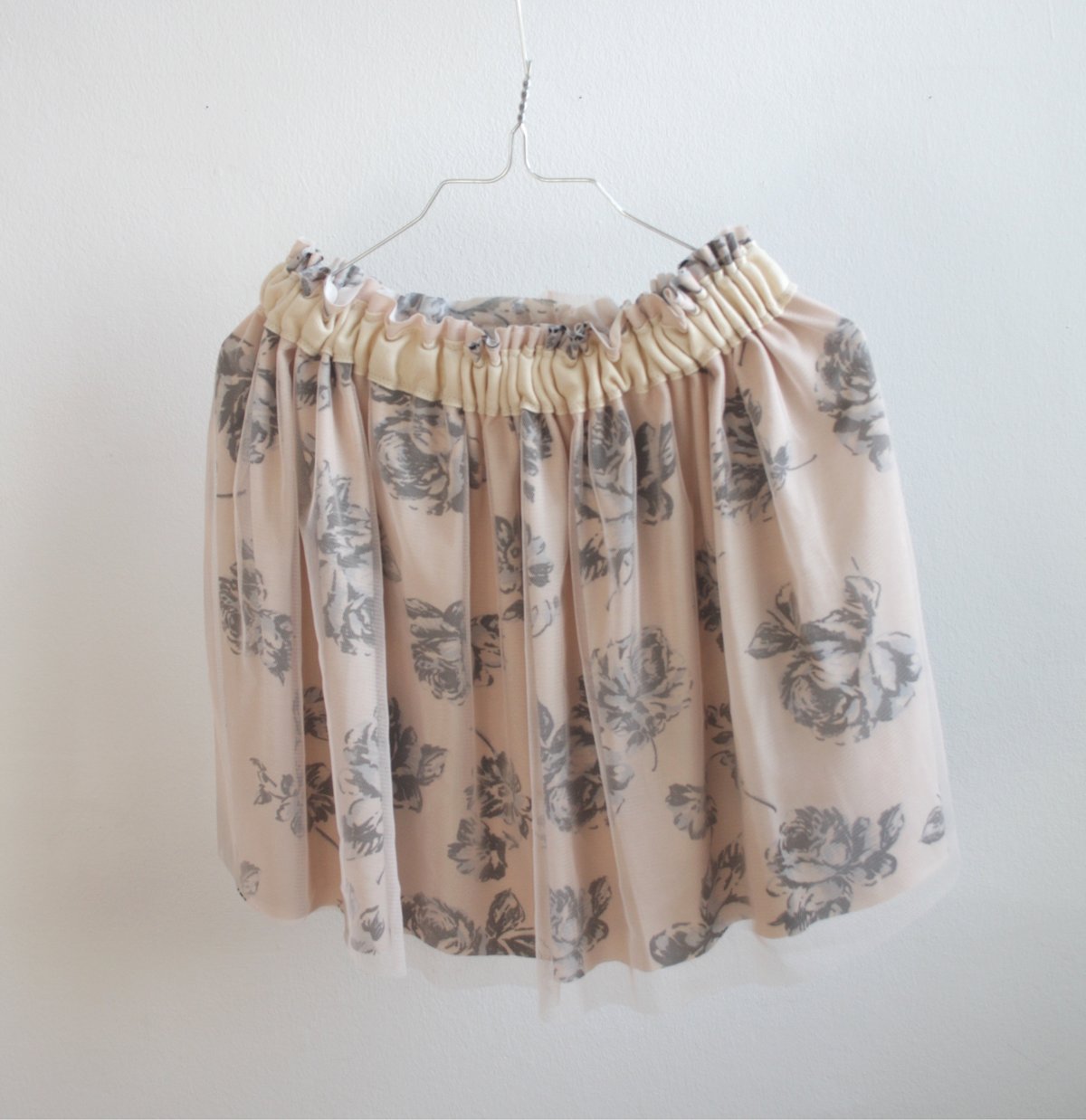 Tulle Skirt-cream flowers