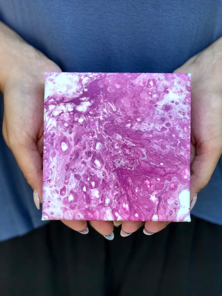 Image of "Cosmic Wine Spill", 6x6 Acrylic on Canvas