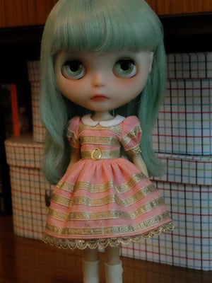 Image of Lounging Linda Gold Ribbon Baby Doll Dress ~ Rose Pink