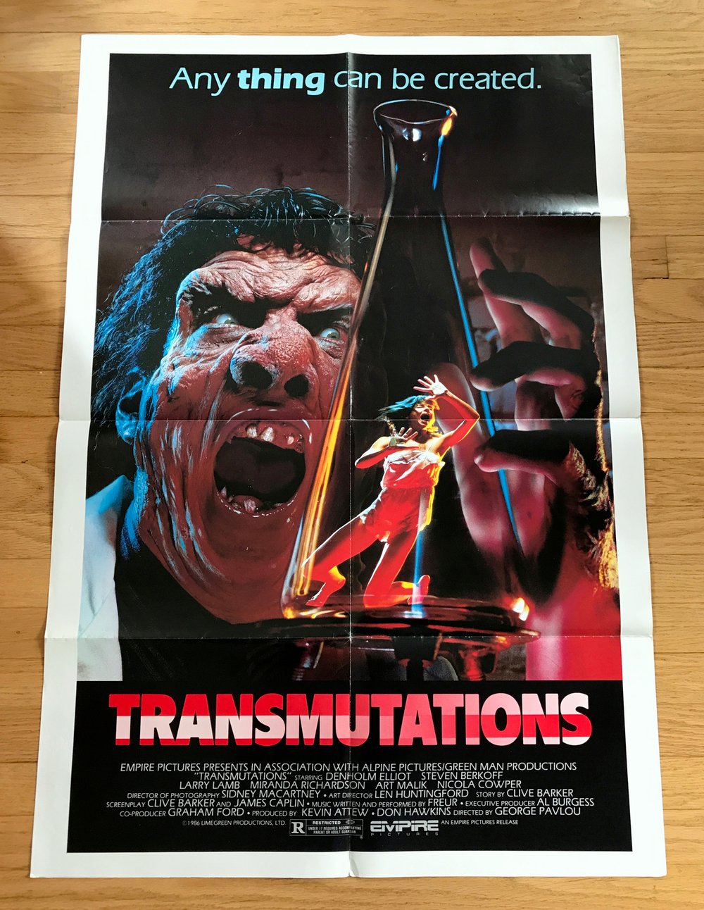 1986 TRANSMUTATIONS Original U.S. One Sheet Movie Poster