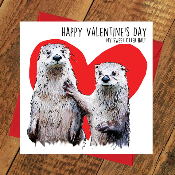 Image of Otter Valentines Card - Funny - boyfriend - girlfriend