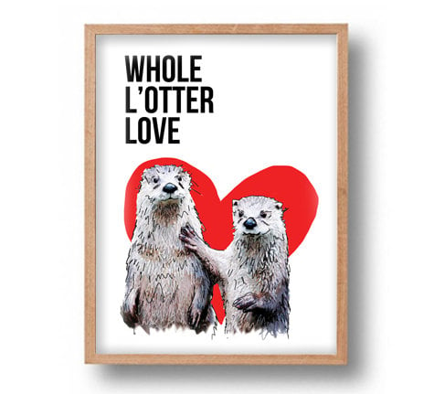 Image of Whole Otter Love Print - A4 - Wall Art