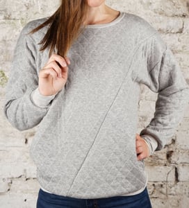 Image of Sweater gesteppt - grau meliert