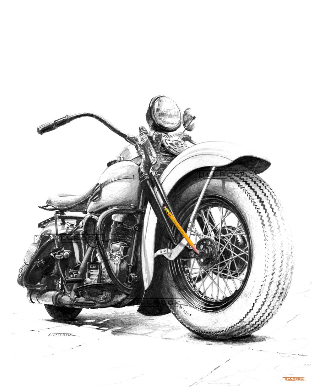 Image of '46 FL Knucklehead 11x17 Print