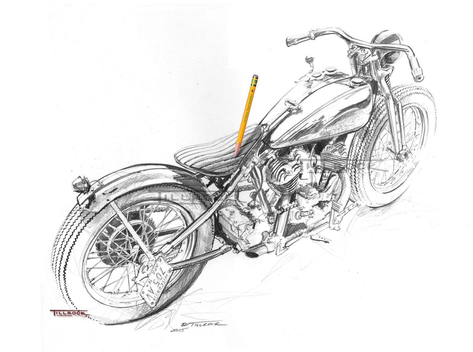 Details 165+ harley davidson pencil sketch best - in.eteachers