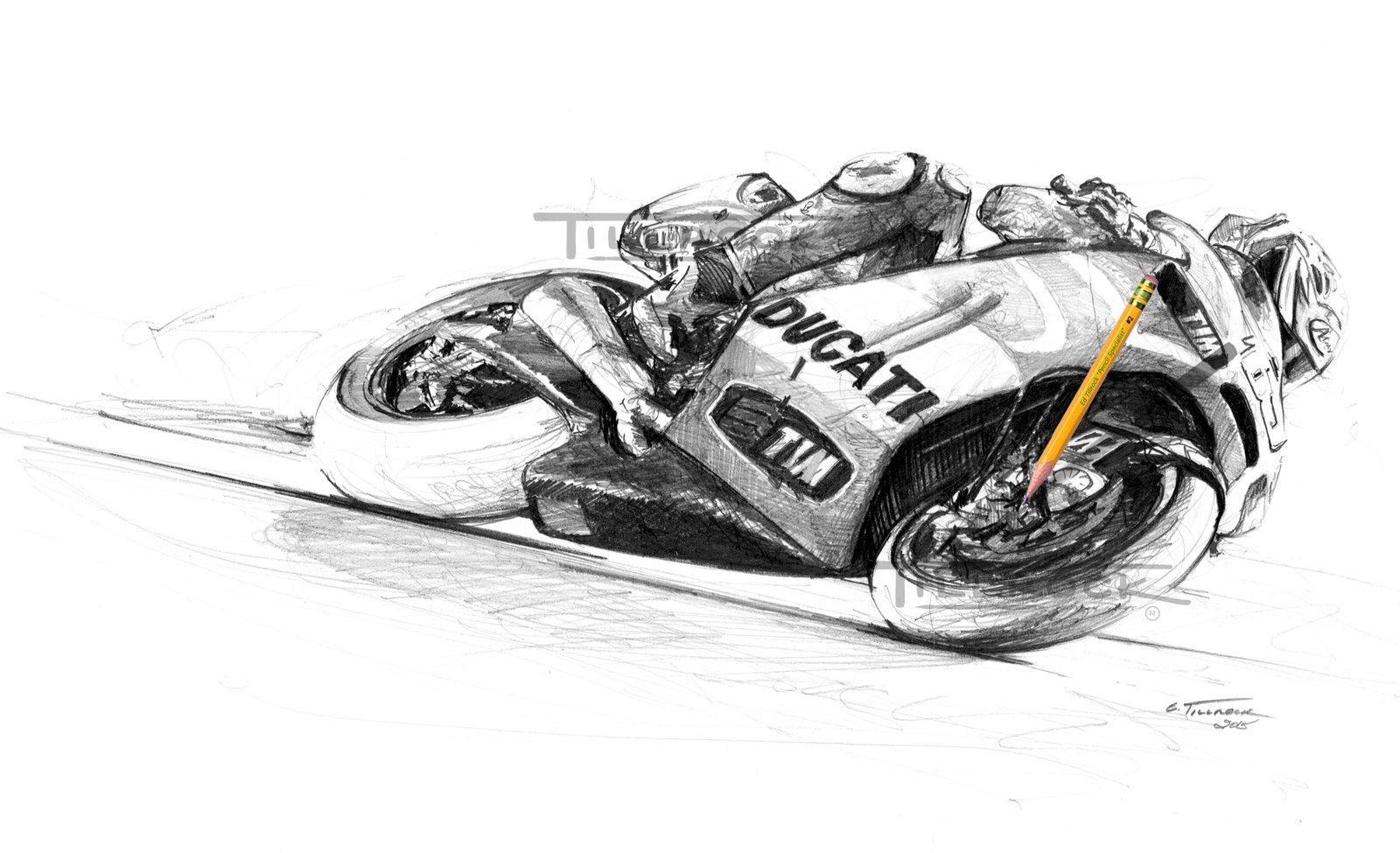 Ed Tillrock ART — Nicky's Ducati 11x17 Print