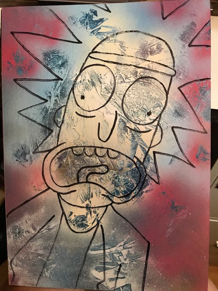 Image of Rick and Morty Spray Painting/drawing