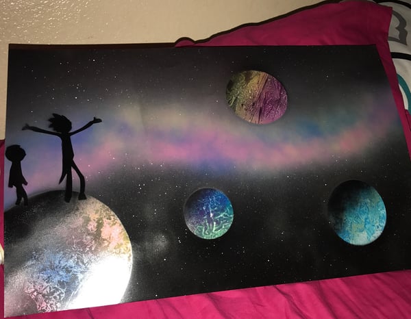 Image of Rick and Morty Spray Paint Art