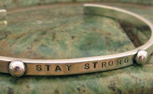 Image of "Stay Strong" Sterling Bracelet