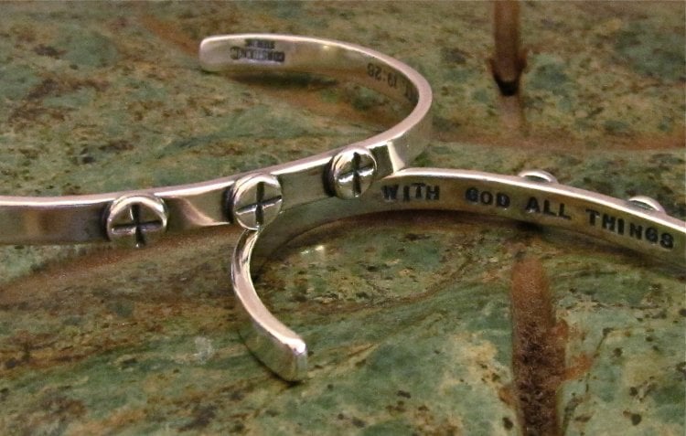 Image of "With God All Things Are Possible" Sterling Bracelet