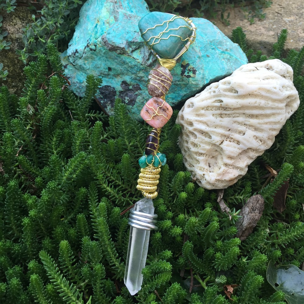 Image of Emotional Healing, Stress Relief, & Positive Transformation Crystal Wand