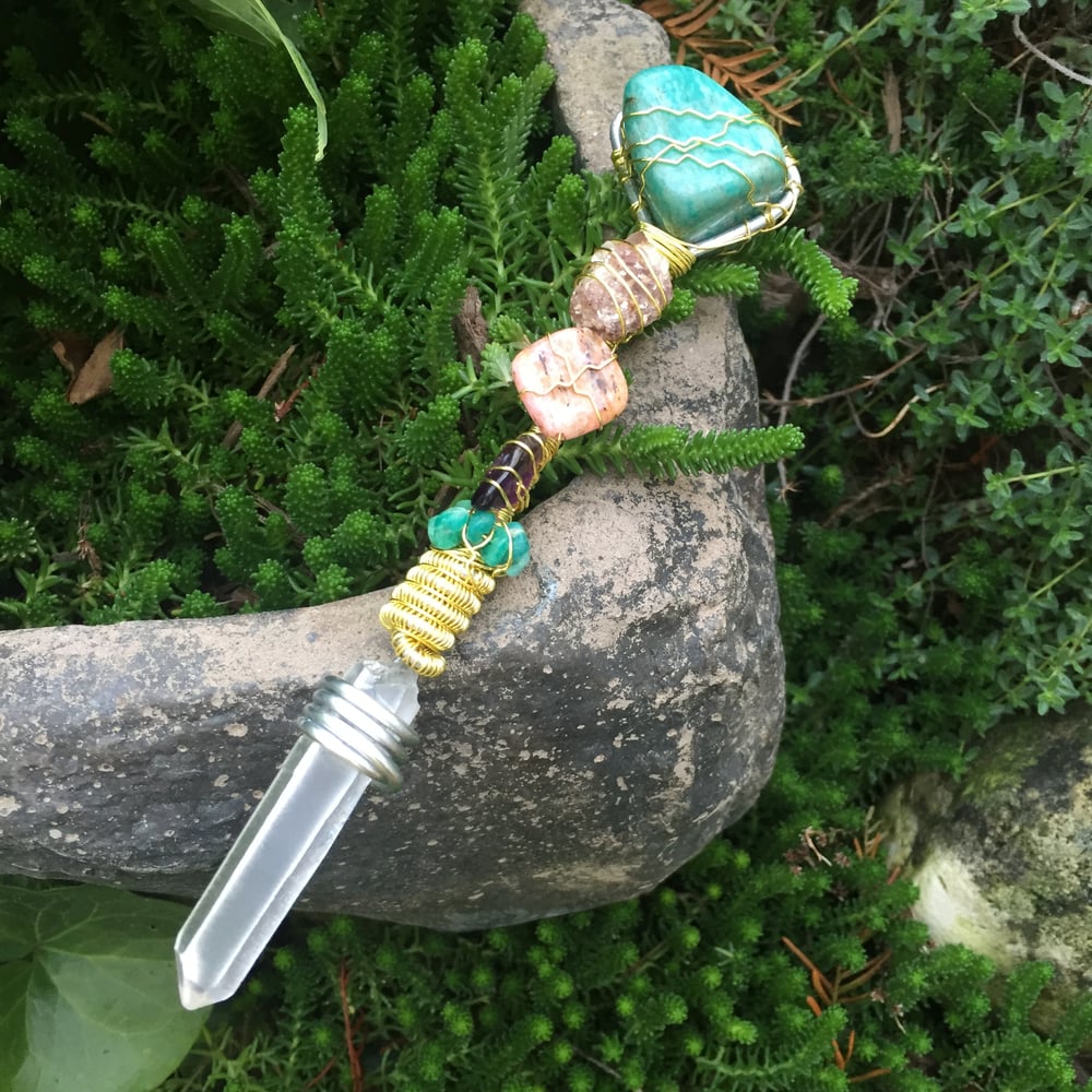 Image of Emotional Healing, Stress Relief, & Positive Transformation Crystal Wand