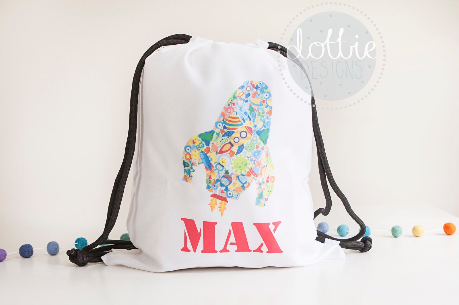 personalised drawstring pouch