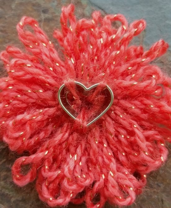 Image of Peaches & Hearts Pin, handmade