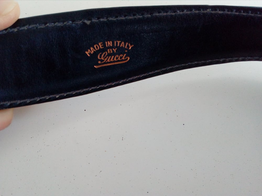 Image of Gucci navy blue GG monogram Jackie O hobo handbag