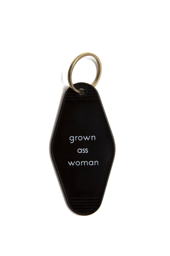 Image of grown ass woman keytag