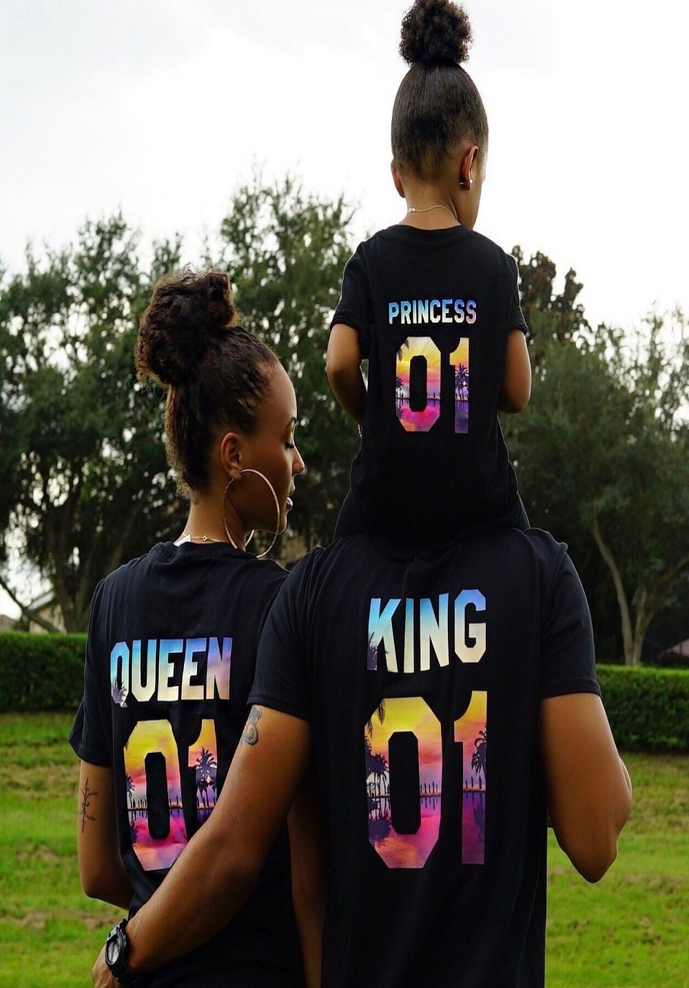 Image of T-shirt King et Queen et Princess tropical 01