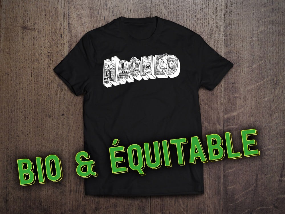 Image of T-shirt "BIO" noir Homme NAONED — Version "Gwenn ha Du"