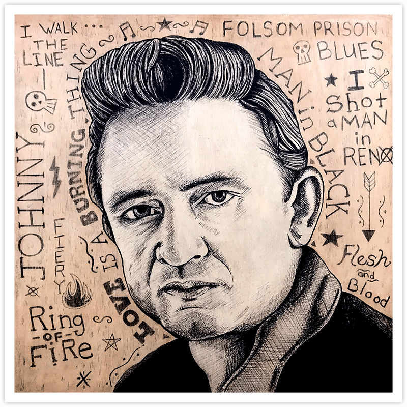 Image of Johnny Cash - Fine Art Print