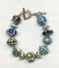 Image 1 of Ivory & Aqua Bracelet