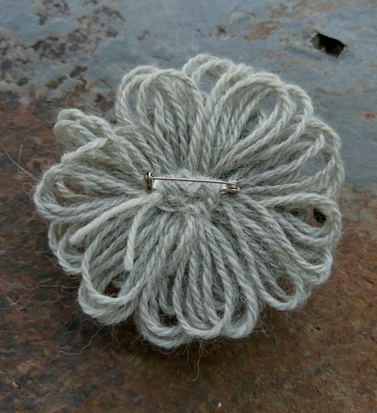 Image of Green Spiral Alpaca Pin, handmade