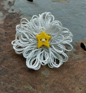 Image of Silver Pearl Star Pin, handmade