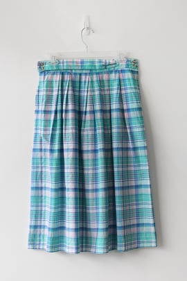 Image of SOLD Madras Cotton Unique Waist Skirt