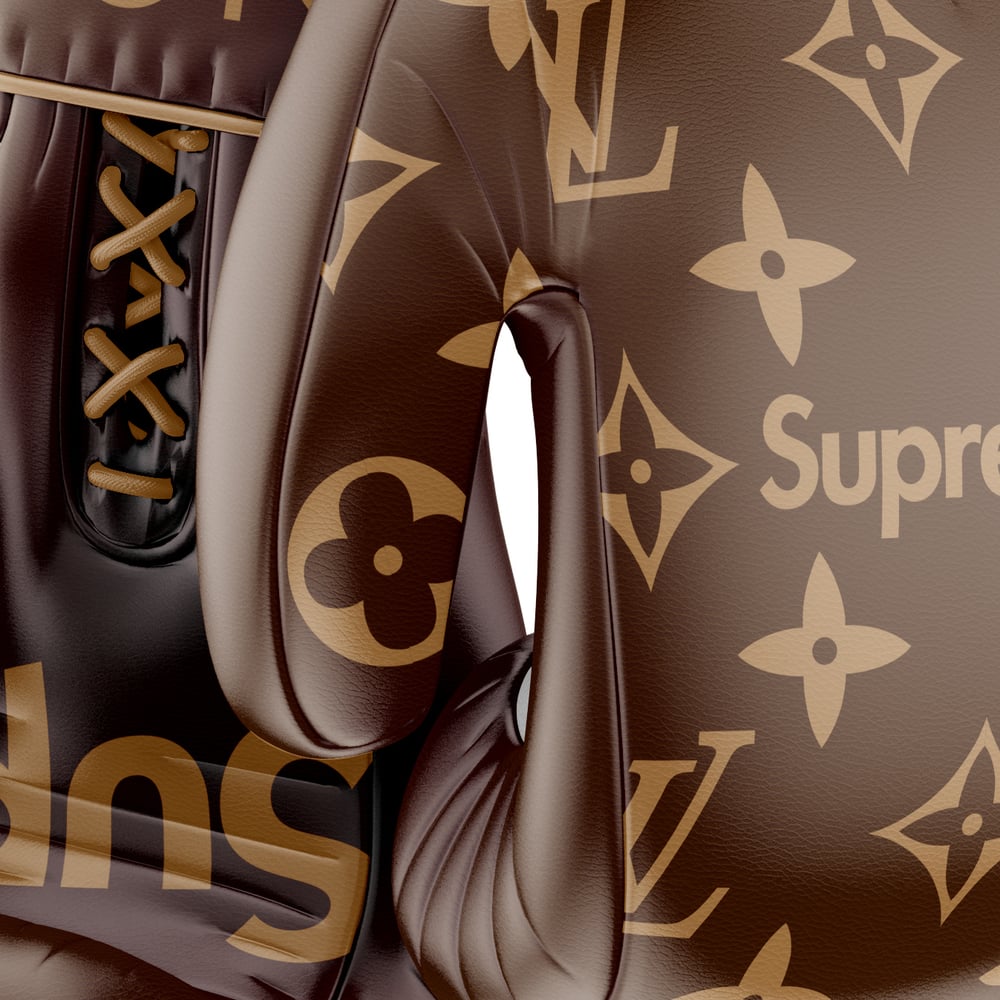 SUPREME x LOUIS VUITTON BROWN BOXING GLOVES limited prints - Shipped Worldwide | Mikadololo