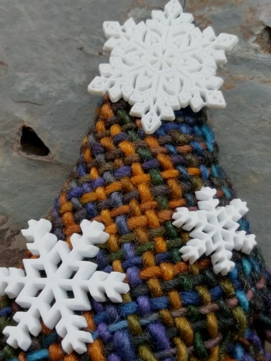 Image of Twilight Snowflake Tree Ornament, handwoven