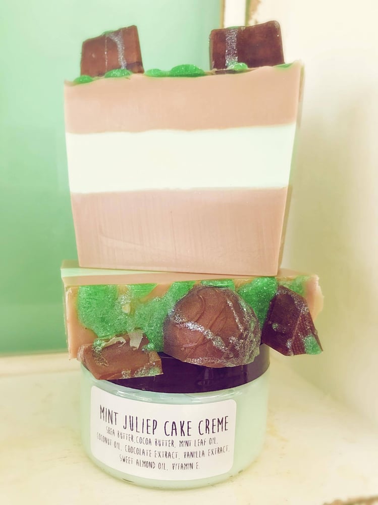 Image of Mint Juliep 4oz Cream and 3 Layer Chocolate Mint Soap Duo