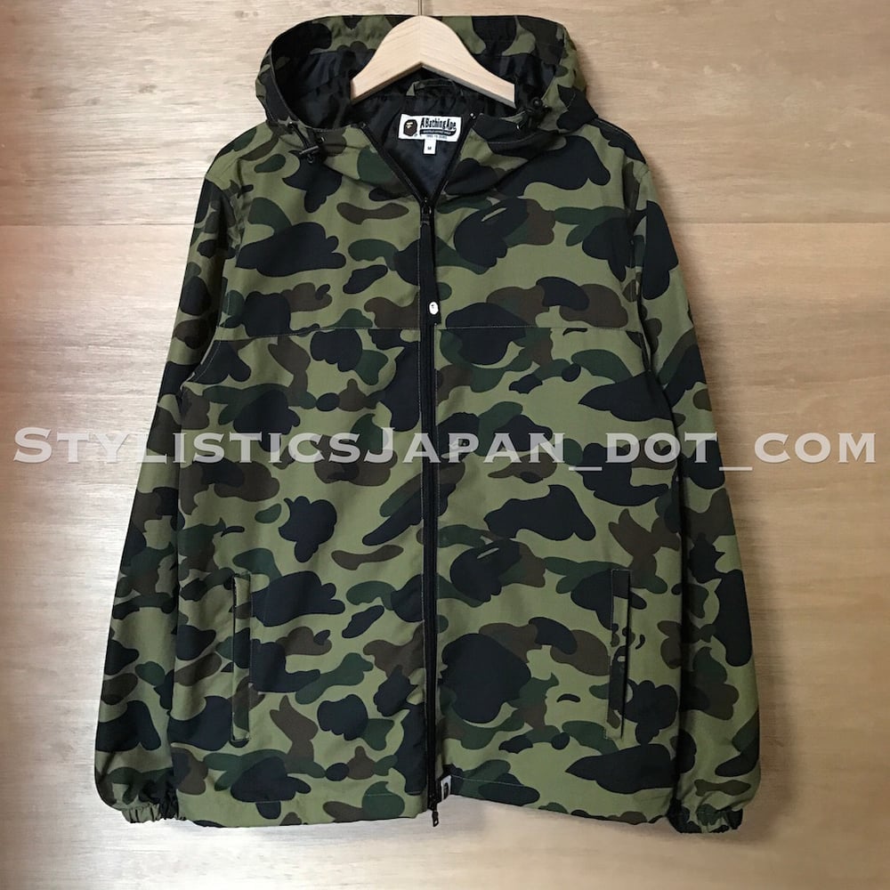 Image of A Bathing Ape Bape 1st Camo Nylon Hooded Jacket Green M