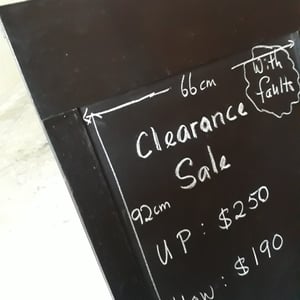 Large and Heavy Single-Sided Black Standing Chalkboard