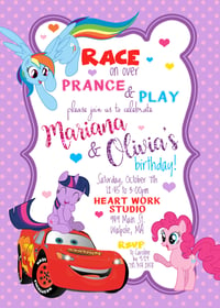 Custom Cars/My Little Pony Birthday Invitation