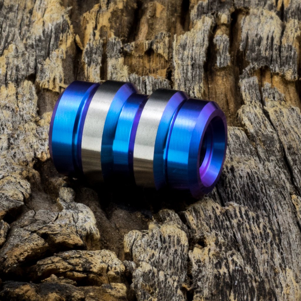 Image of Keg Teal Blue Ti Bead #1