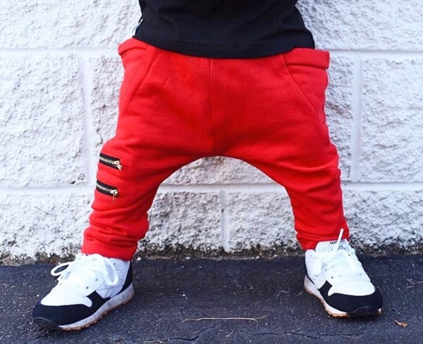 Image of Red Zipper Joggers