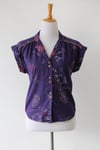 Image of SOLD Comfy Floral Purple Blouse