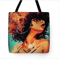 "CURL GODDESS" LIMITED EDITION OVERSIZED 18X18 TOTE BAG
