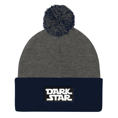 Dark Star Embroidered Pom Pom Knit Cap