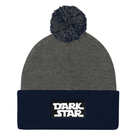 Dark Star Embroidered Pom Pom Knit Cap