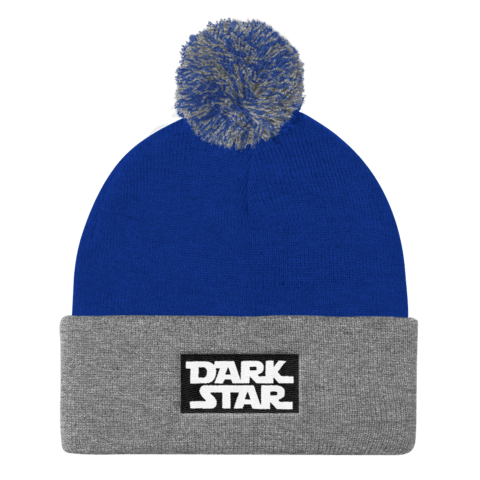 Dark Star Embroidered Pom Pom Knit Cap