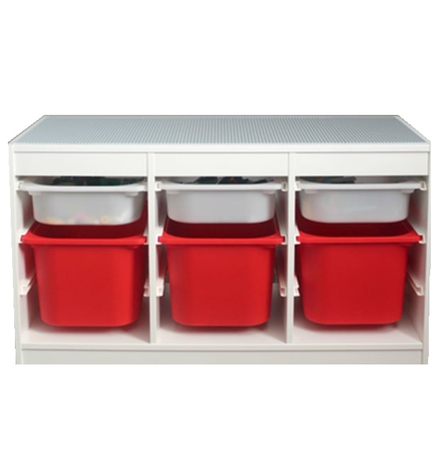 Image of Lego Building Shelf With Storage Bins