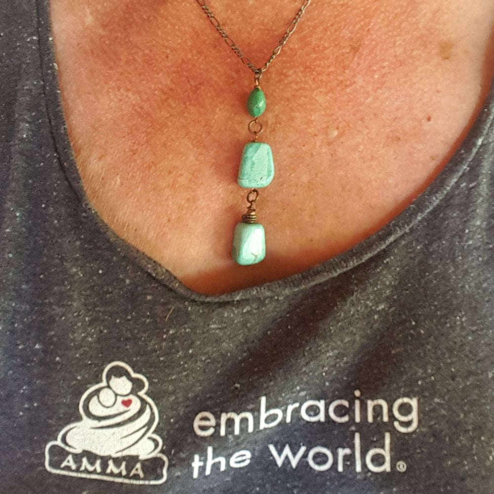 Image of  Turquoise and copper necklace
