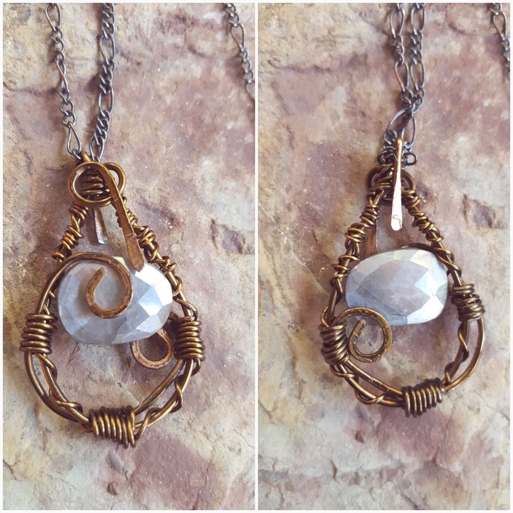 Image of Moonstone wire wrapped necklace