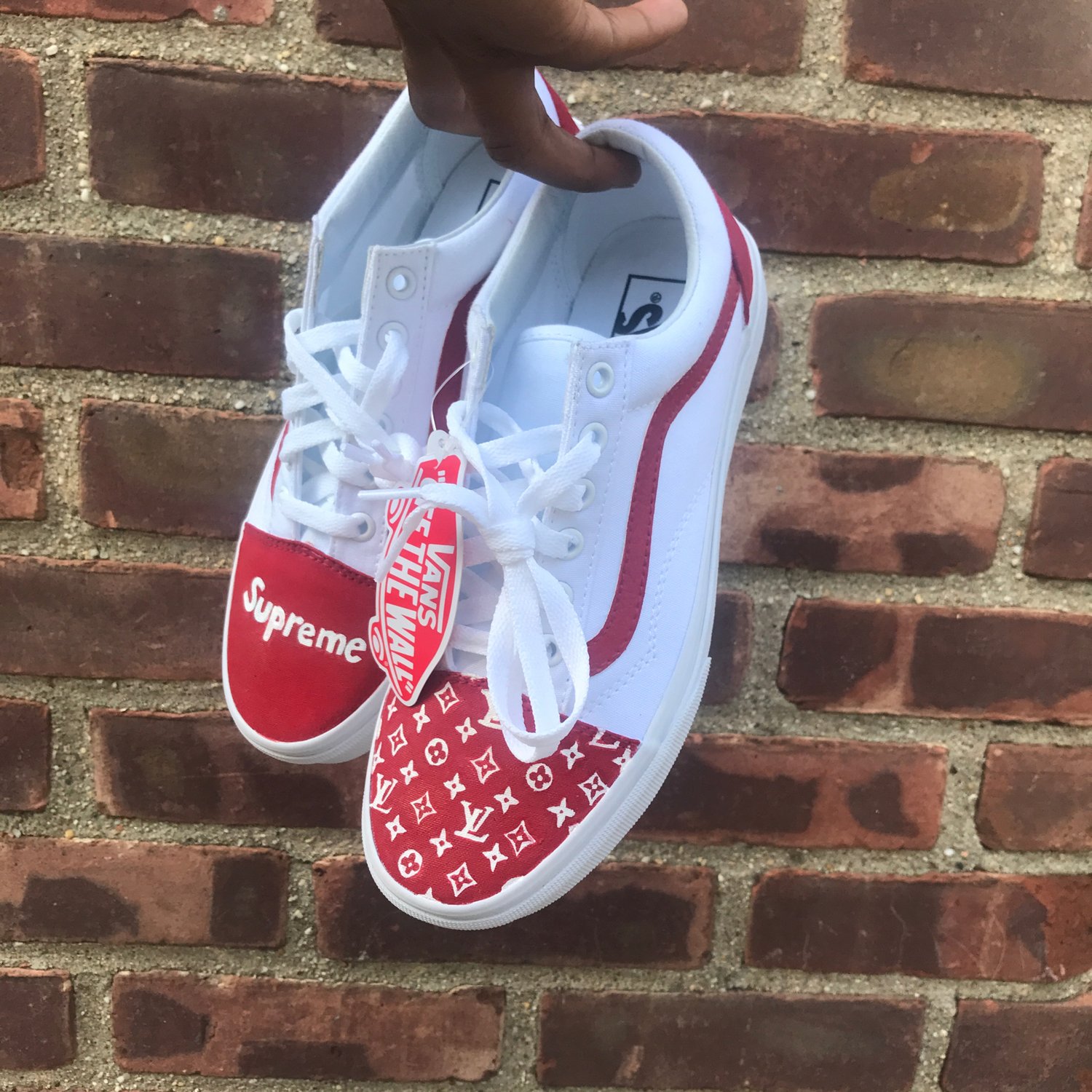 Image of Custom Vans Lv x Supreme